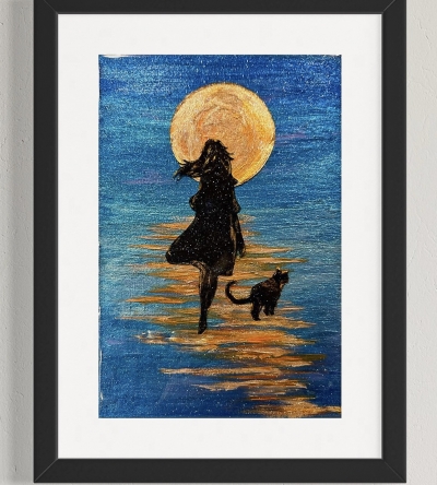 The girl and her cat